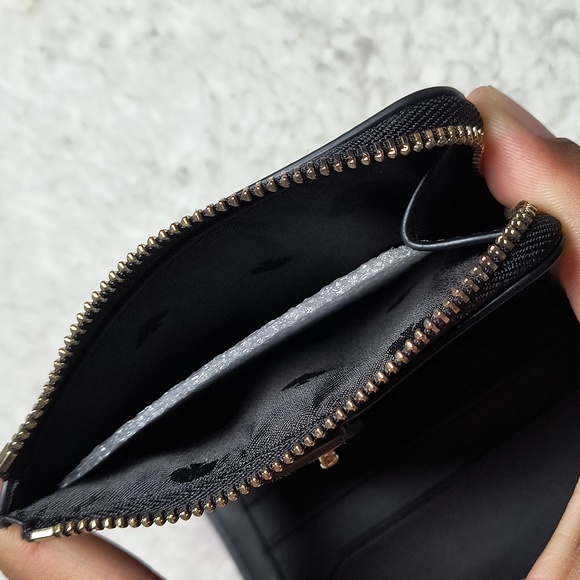 Kate Spade New York Saffiano Leather Small Zip Around Bifold Wallet, Black - Picture 4 of 9